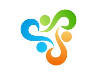 logo design,people abstract,modern business,media connection