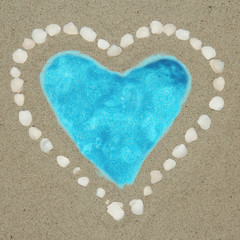 heart shape on sand