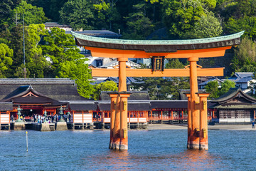 Miyajima,Famous big Shinto torii in Japan.