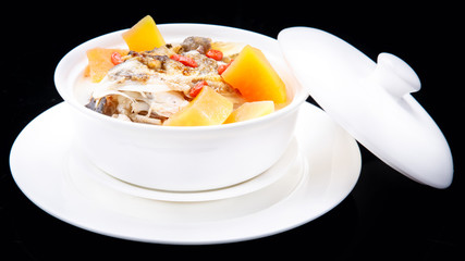 delicious fish soup in casserole, Chinese traditional cuisine is