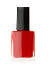 Bottle of red nail polish