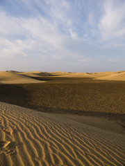 Naklejka premium Sonnenuntergang in den Dünen von Maspalomas auf Gran Canaria