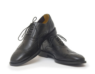 The black man's shoes isolated on white background.