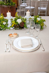 A table set for a reception