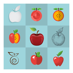 Apple icons set. Vector illustration