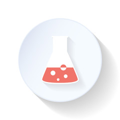 Flask with reagent flat icon