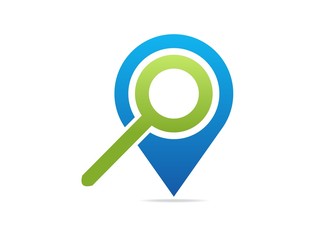 discover map logo,magnifying glass,share business travel
