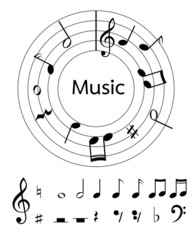 Music notes vector for decoration or other