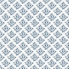 Obraz premium Indigo blue hand drawn seamless pattern