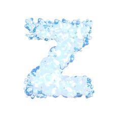 Water alphabet isolated on white (letter Z)