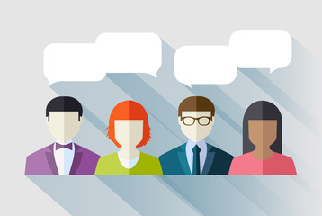 Men and women avatar profile picture set