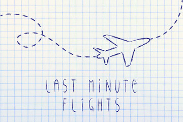 travel industry: airplane and last minute flight booking