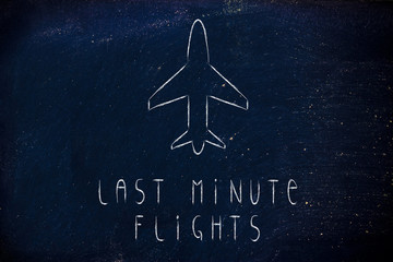 travel industry: airplane and last minute flight booking