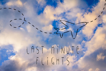 travel industry: airplane and last minute flight booking
