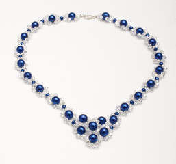 Handmade necklace with swarovski crystals isolated