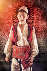 Child in Albanian traditional costume