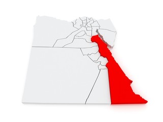 Map of Red Sea (Al Bahr al Ahmar). Egypt.