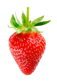 juicy ripe strawberry on the white background