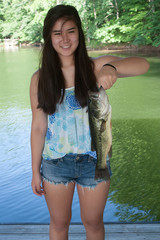 Girl Holding a Largemouth Bass