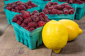 Tayberries and lemons for cooking