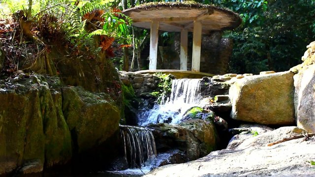 Waterfall in deep forest on Samui, Thailand. Video