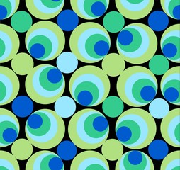 Seamless circle background in green and blue