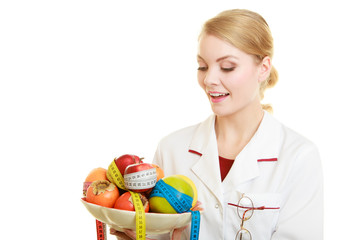 Doctor dietitian recommending healthy food. Diet.