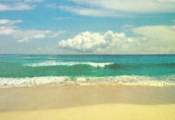 Fototapeta na wymiar grunge tropical beach