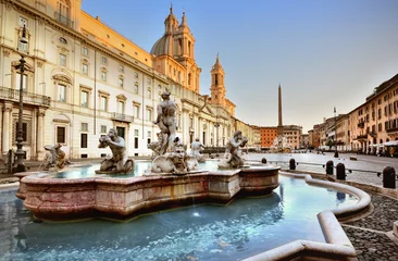 Türaufkleber Piazza Navona, Fontana del Moro, 1654, Rom © fabiomax