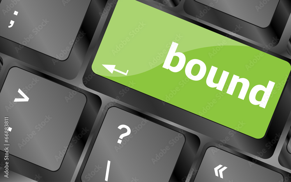 Poster bound button on computer pc keyboard key