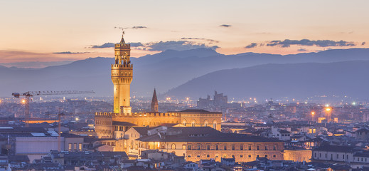 Arno River and Ponte Vecchio at sunset, Florence