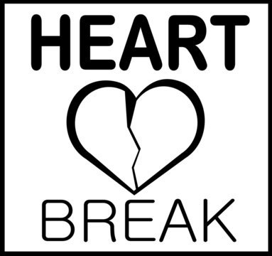 heartbreak design with cracked heart