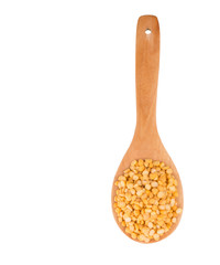 Dried Dal Lentil On Wooden Spoon