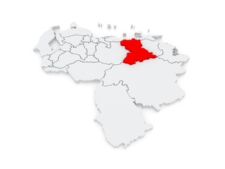 Map of Anzoategui. Venezuela.