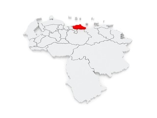 Map of Miranda. Venezuela.