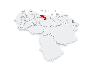 Map of Aragua. Venezuela.