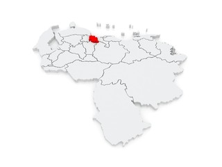 Map of Carabobo. Venezuela.