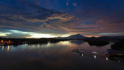 sunrise with mount Kinabalu at the background in Sabah, Malaysia