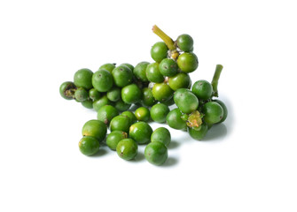 fresh green pepper on white background