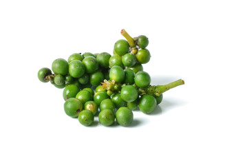 fresh green pepper on white background