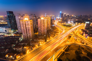 Fototapeta na wymiar shanghai city interchange at night