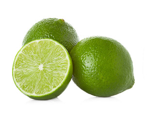 limes isolated on white background