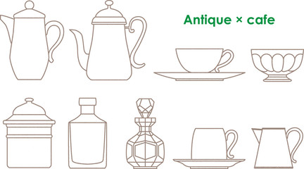 カフェ食器手書き風