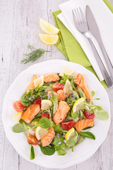 salad with salmon