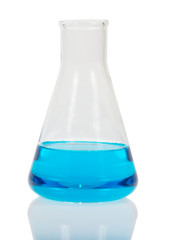 Glass flask with the liquid