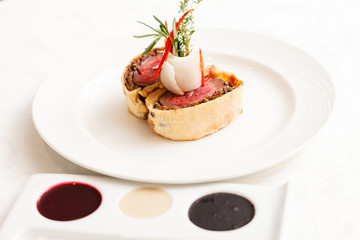 Fillet Wellington with fresh herbs