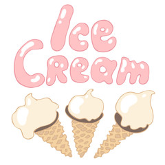 Ice Cream vector illustration, hand drawn