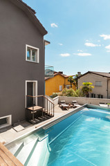 Fototapeta premium House, swimming pool view