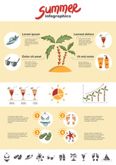 Summer infographics elements