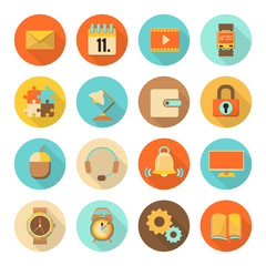 set of flat colorful icons